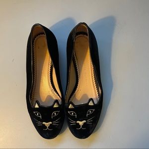Charlotte Olympia Suede Accent Loafers